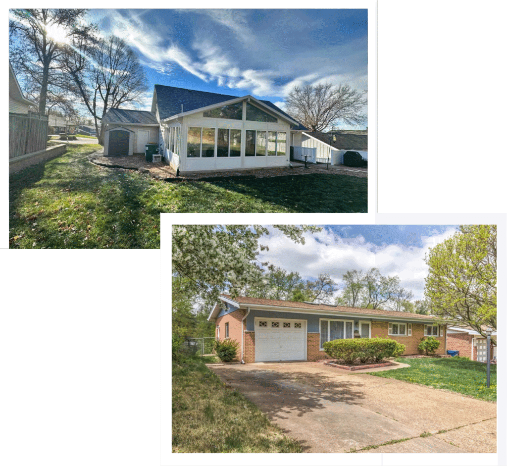 Two houses in Hazelwood, Missouri that we bought