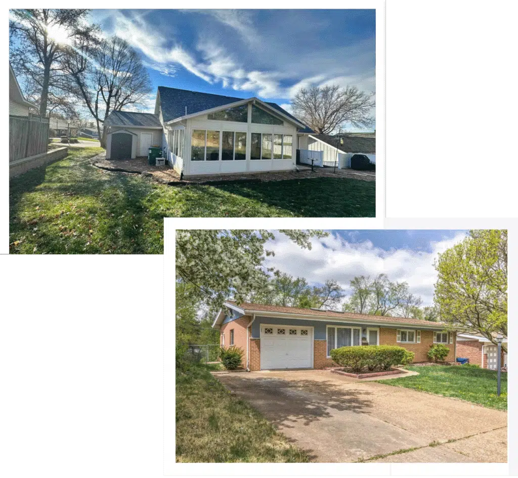 Two houses in Hazelwood, Missouri that we bought