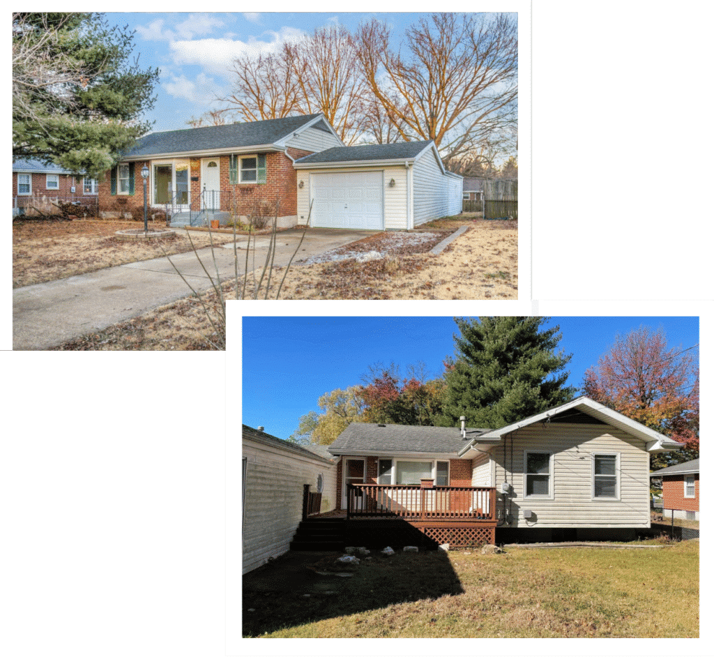 Two houses in Lake St. Louis, Missouri that we bought
