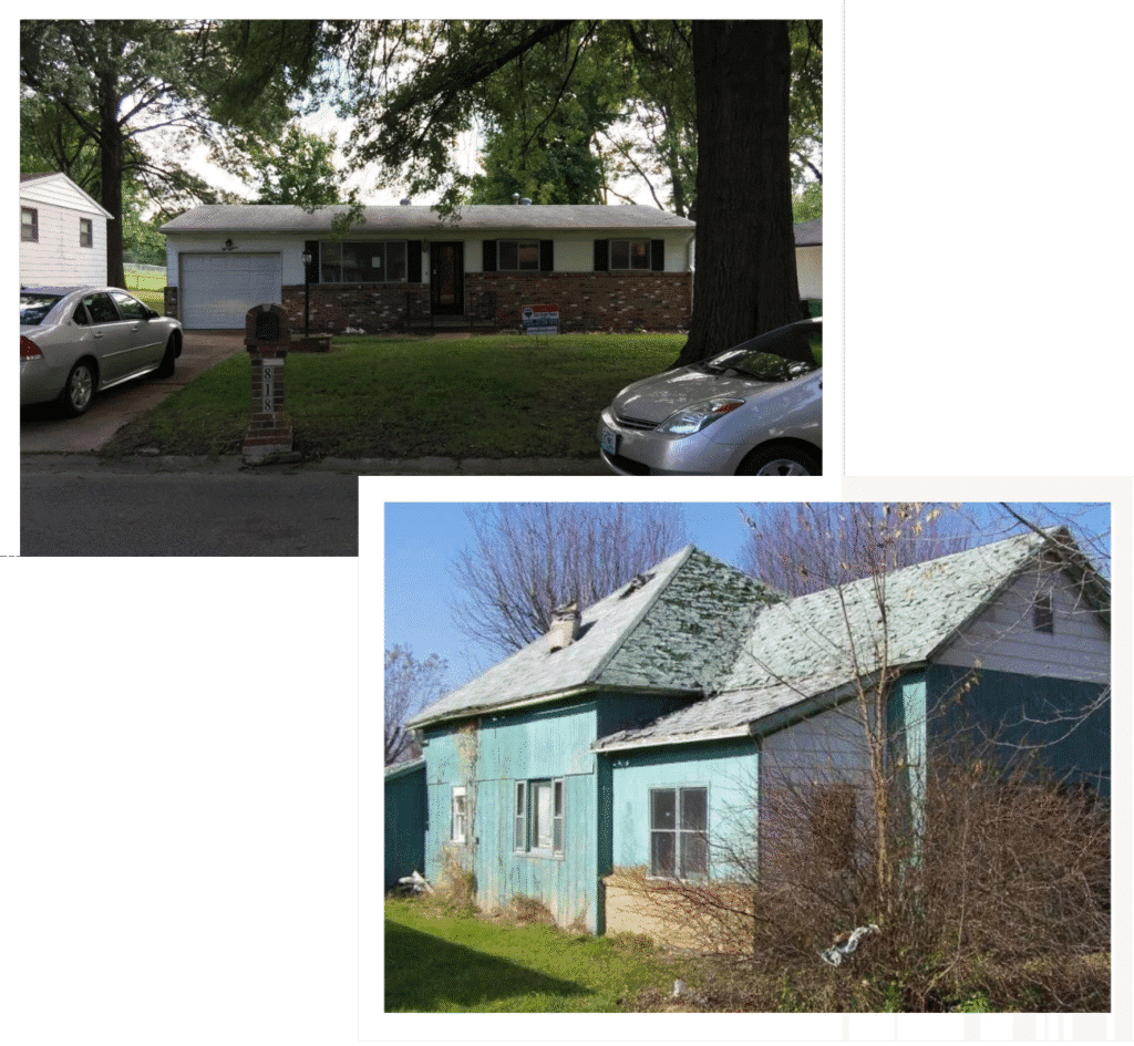 Two houses in St. Charles, Missouri that we bought