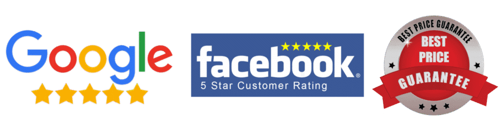 5 star reviews from Google and Facebook
