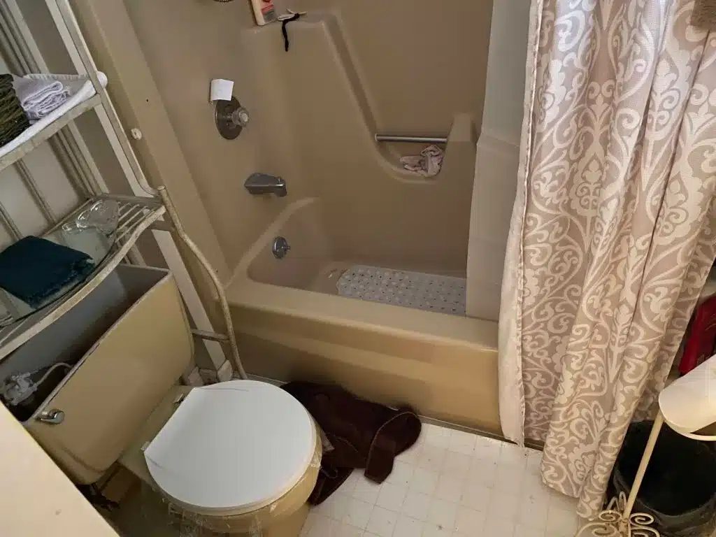 A messy bathroom in St. Louis, Missouri