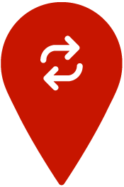 Location pin with arrows icon